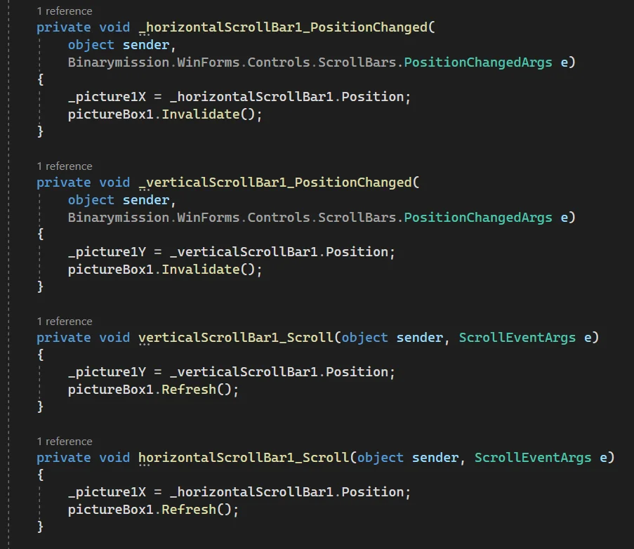 Setting up custom WinForms ScrollBars Control Step-3-1